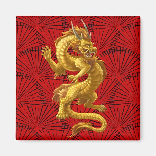 Chinese Lucky Gold Dragon Magnet (Vorne)
