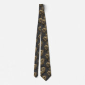 Chinese Lucky Gold Dragon Necktie Krawatte (Rückseite)