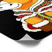 Chinese Lunar New Year Lion Dance Cute Horse China Poster (Ecke)