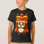 Chinese Lunar New Year Lion Dance Cute Panda China T-Shirt (Vorderseite)