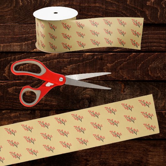 Chinese Lunar New Year Plum Blossom 5 Blessings Satinband