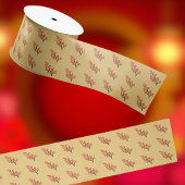 Chinese Lunar New Year Plum Blossom 5 Blessings Satinband