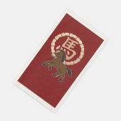 Chinese Lunar Year of the Horse with Golden Zodiac Serviette (Ecke)