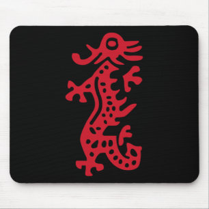 Chinese Mah Jong Red Dragon Tile Mahjong Costume Mousepad