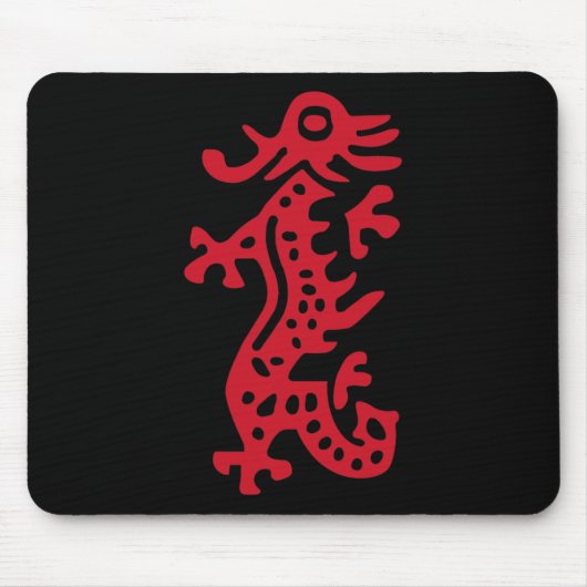 Chinese Mah Jong Red Dragon Tile Mahjong Costume Mousepad (Vorne)