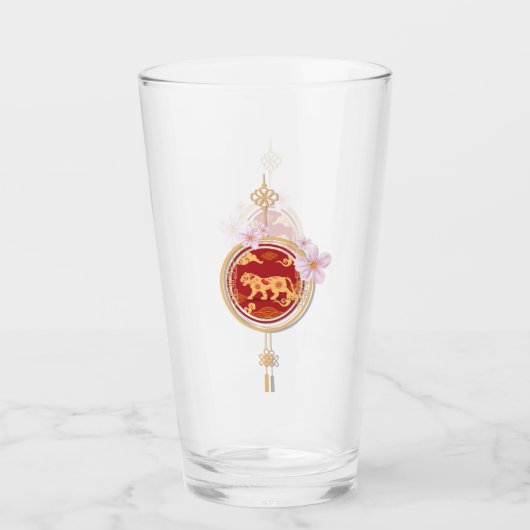 Chinese new year 2022 year of the tiger. glas (Vorderseite)