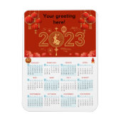 Chinese New Year 2023 Rabbit calendar Card Magnet (Vertikal)