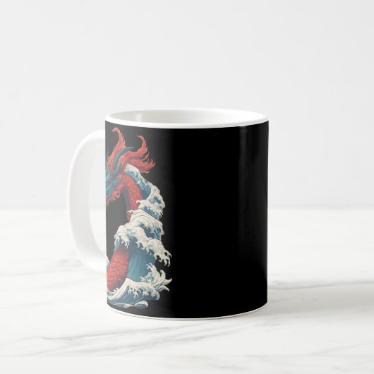 Chinese New Year 2024 Dragon Great Wave Year Of Th Kaffeetasse (Vorderseite Links)