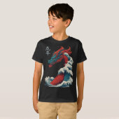 Chinese New Year 2024 Dragon Great Wave Year Of Th T-Shirt (Vorne ganz)