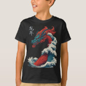 Chinese New Year 2024 Dragon Great Wave Year Of Th T-Shirt (Vorderseite)