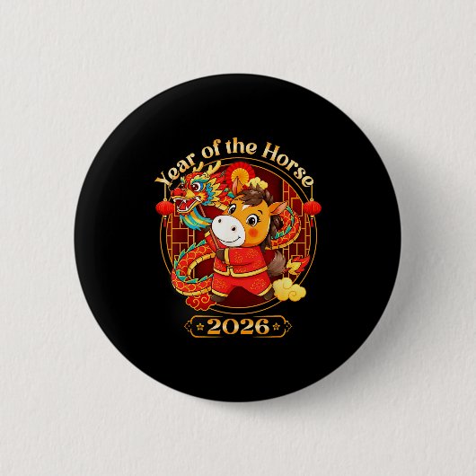 Chinese New Year 2026 Clothes Boys Girls Year Of T Button (Vorderseite)