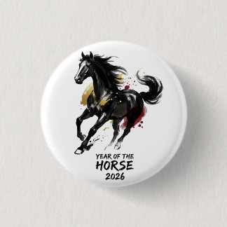 Chinese New Year 2026 Horse Art Button