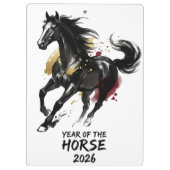 Chinese New Year 2026 Horse Art Klemmbrett (Rückseite)