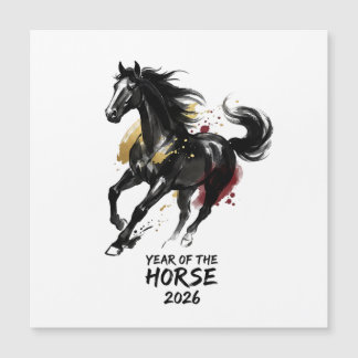 Chinese New Year 2026 Horse Art Magnetkarte