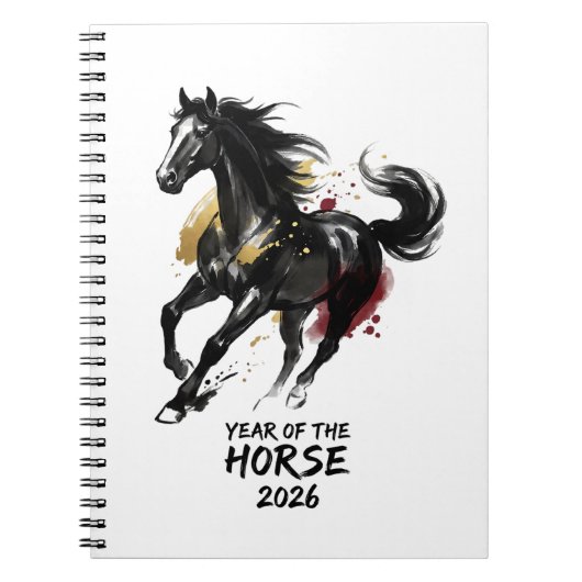 Chinese New Year 2026 Horse Art Notizblock (Vorderseite)