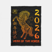 Chinese New Year 2026 Horse Happy Chinese New Year Fleecedecke (Vorderseite)