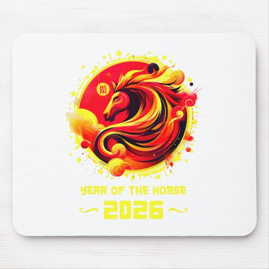 Chinese New Year 2026 Horse Happy Chinese New Year Mousepad (Vorne)