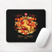 Chinese New Year 2026 Horse Happy Chinese New Year Mousepad (Mit Mouse)