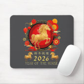 Chinese New Year 2026 Horse Happy Chinese New Year Mousepad (Mit Mouse)
