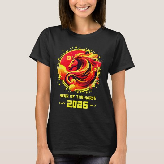 Chinese New Year 2026 Horse Happy Chinese New Year T-Shirt (Vorderseite)