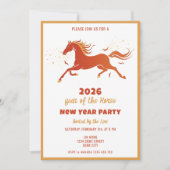 Chinese New Year 2026 Horse Ink New Year Party Einladung (Vorderseite)