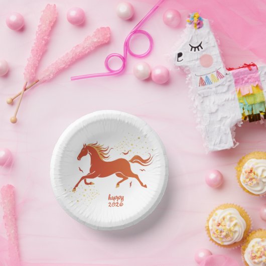 Chinese New Year 2026 Horse Ink New Year Party Pappteller (Party)