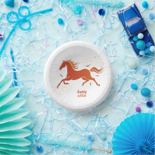 Chinese New Year 2026 Horse Ink New Year Party Pappteller (Party)