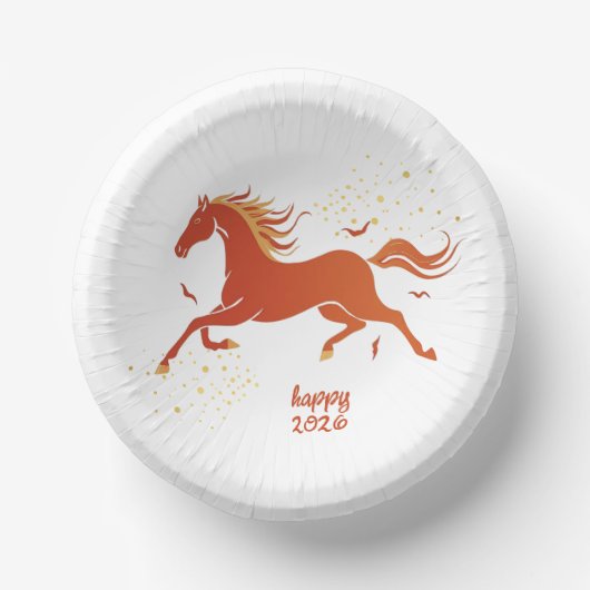 Chinese New Year 2026 Horse Ink New Year Party Pappteller (Vorderseite)