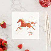 Chinese New Year 2026 Horse Ink New Year Party Serviette (Beispiel)