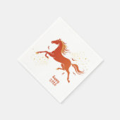 Chinese New Year 2026 Horse Ink New Year Party Serviette (Ecke)