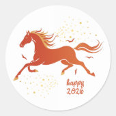 Chinese New Year 2026 Horse Ink New Year Runder Aufkleber (Vorderseite)