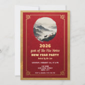 Chinese New Year 2026 Horse New Year Party Einladung (Vorderseite)