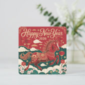 Chinese New Year 2026 Red Fire Horse (Stehend Vorderseite)