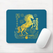 Chinese New Year 2026 Year Of Horse Chinese New Ye Mousepad (Mit Mouse)