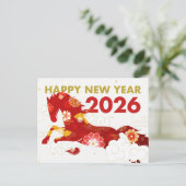 Chinese New Year 2026 Year Of Horse Postkarte (Stehend Vorderseite)