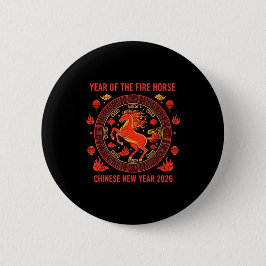 Chinese New Year 2026 Year Of The Fire Horse Button (Vorderseite)