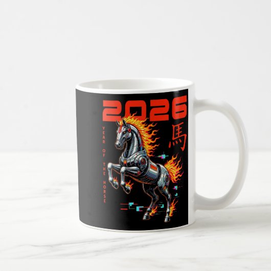 Chinese New Year 2026 Year Of The Fire Horse Cyber Kaffeetasse (Rechts)