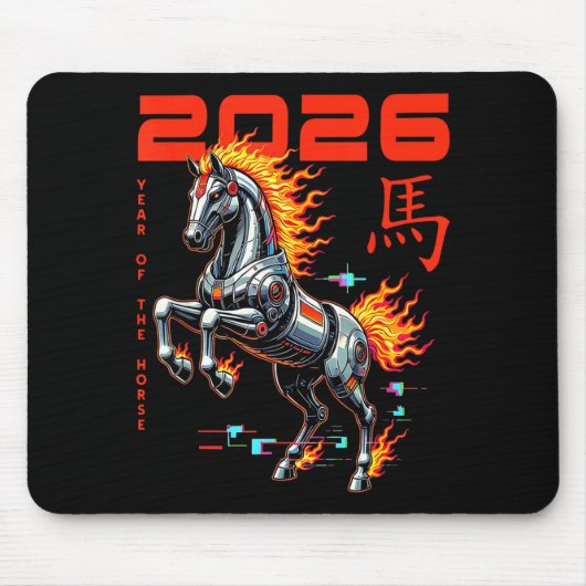 Chinese New Year 2026 Year Of The Fire Horse Cyber Mousepad (Vorne)