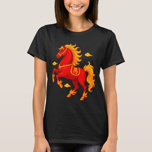 Chinese New Year 2026 Year Of The Fire Horse Flame T-Shirt (Vorderseite)