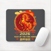 Chinese New Year 2026 Year Of The Fire Horse Mousepad (Mit Mouse)