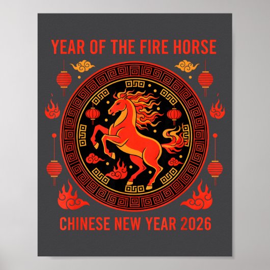 Chinese New Year 2026 Year Of The Fire Horse  Poster (Vorne)
