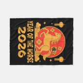 Chinese New Year 2026 Year Of The Horse Fleecedecke (Vorderseite (Horizontal))