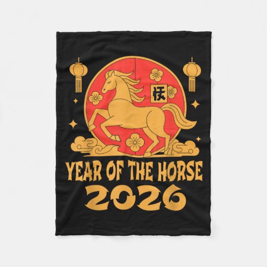 Chinese New Year 2026 Year Of The Horse  Fleecedecke (Vorderseite)