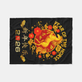Chinese New Year 2026 Year Of The Horse  Fleecedecke (Vorderseite (Horizontal))