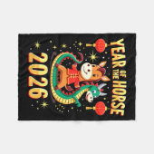 Chinese New Year 2026 Year Of The Horse Fleecedecke (Vorderseite (Horizontal))