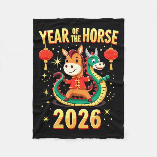 Chinese New Year 2026 Year Of The Horse Fleecedecke (Vorderseite)