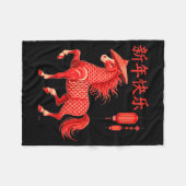 Chinese New Year 2026 Year Of The Horse Fleecedecke (Vorderseite (Horizontal))