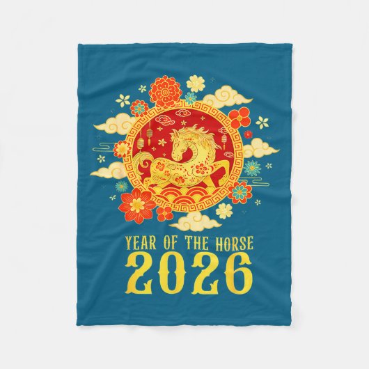 Chinese New Year 2026 Year Of The Horse Fleecedecke (Vorderseite)