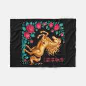 Chinese New Year 2026 Year Of The Horse Floral Dec Fleecedecke (Vorderseite (Horizontal))