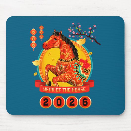 Chinese New Year 2026 Year Of The Horse Happy Luna Mousepad (Vorne)